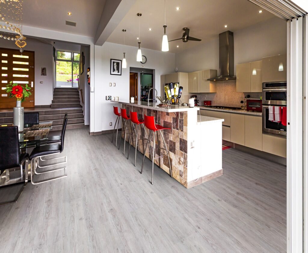 Vinyl flooring in a modern kitchen